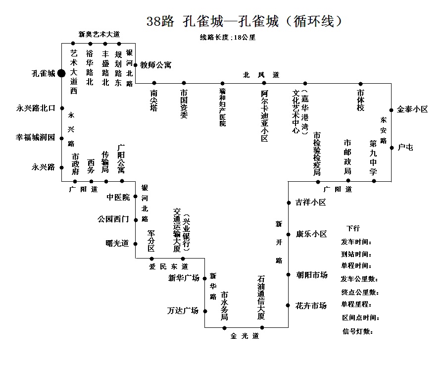 廊坊38路环线A.内环公交车路线