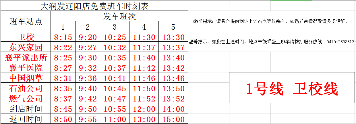 辽阳大润发班车1号线/定制公交061路公交车路线