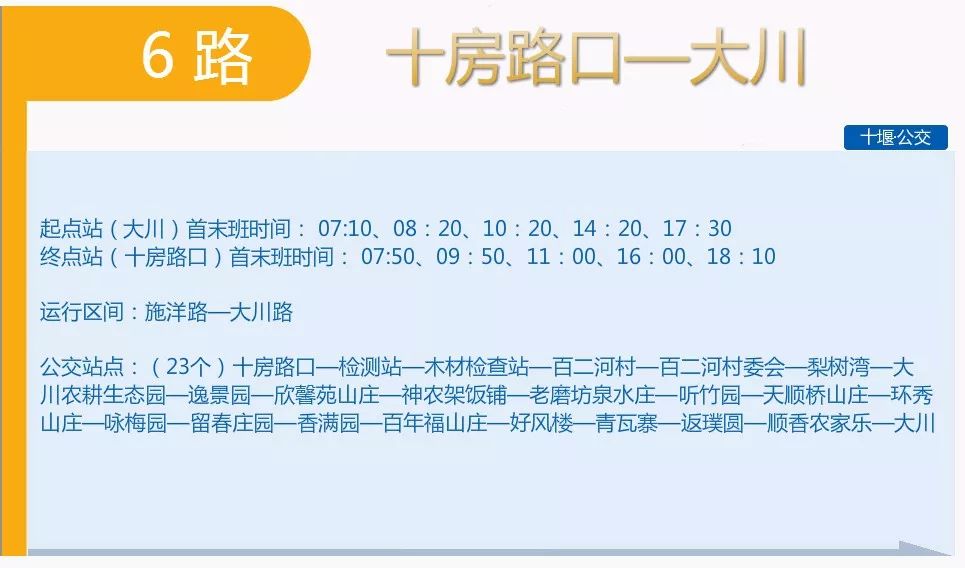 十堰6路(停运)公交车路线