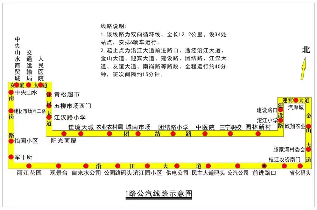 宜昌枝江1路公交车路线